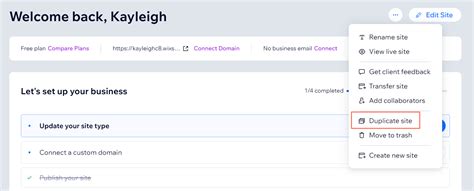 duplicate site wix
